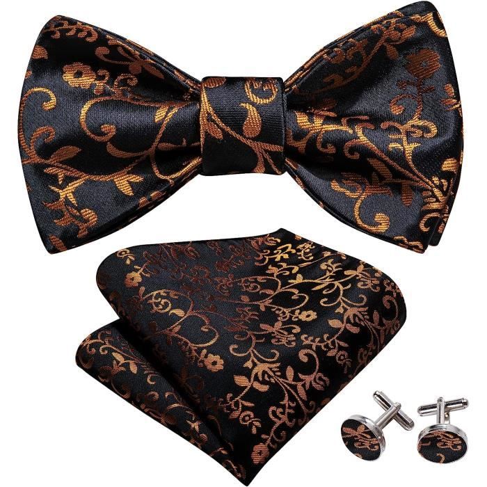Papillon Autolegato Uomo Microfibra Paisley Corallo &ndash; Brand Q Con Fazzoletto Abbinato
