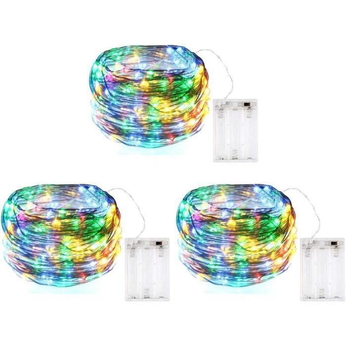Lot De 2 Guirlandes Lumineuses LED 12m/120LED - Blanc Chaud, 11 Modes, Télécommande & Minuterie - IP65 Intérieur/Extérieur - 2