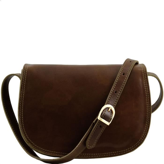 Tuscany Leather - Isabella - Sac bandoulière en cuir - Marron foncé (TL9031)
