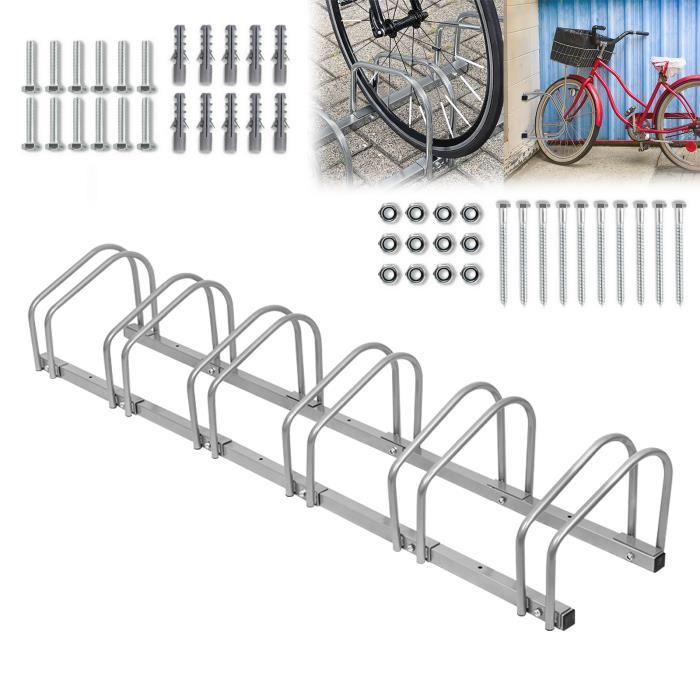 UISEBRT Râtelier de Sol Range-vélo Support pour Bicyclette Râteliers Muraux Gain de Place Rangement Velo en Garage pour 6 Vélos