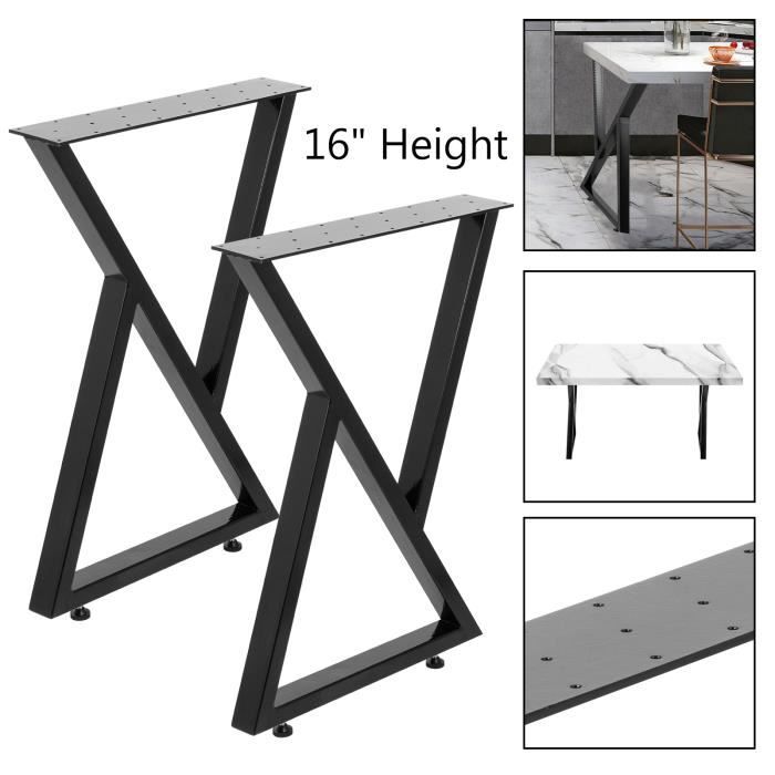 2 Pieds de Table - VEVOR - 40,6x45,7 cm - Support Table Bureau Métal Forme 8