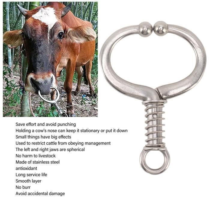 6 Anneaux De Sevrage Pour Veaux - Anneau Nez Vache - Anti-succion Pour Bétail - Rouge