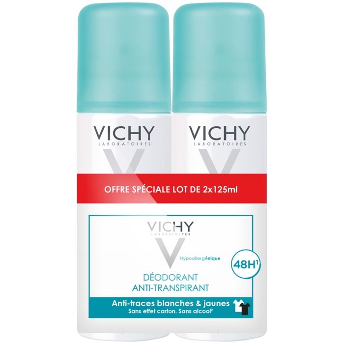 Vichy Déodorant AntiTraces Blanches & Jaunes 48h Spray Lot de 2 x