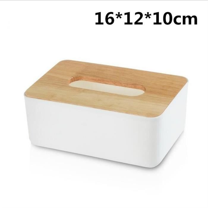 Boîte à Mouchoirs En Papier Avec Couvercle En Bois - Déco Bureau, Maison, Noir, Rangement Essuie-tout