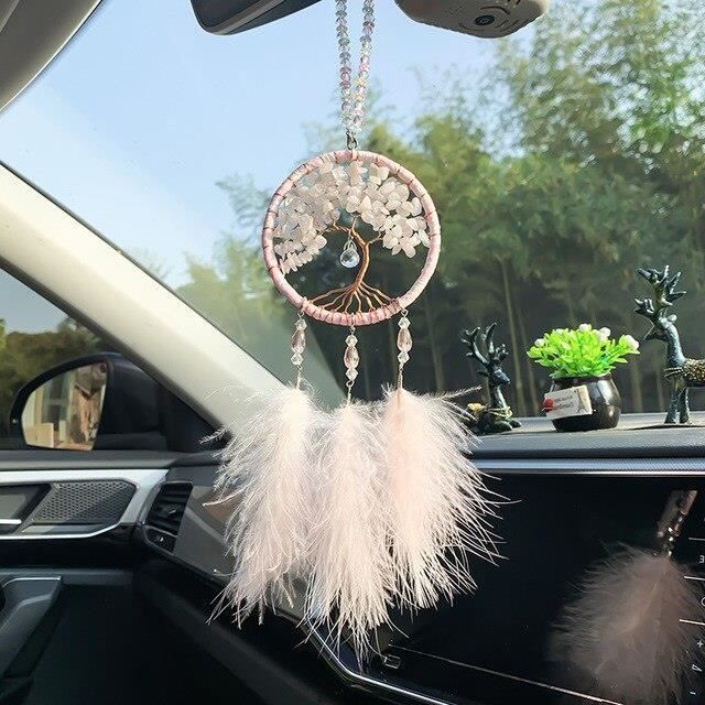 Attrape-reves multicouleurs plumes belle decoration capteur de reves