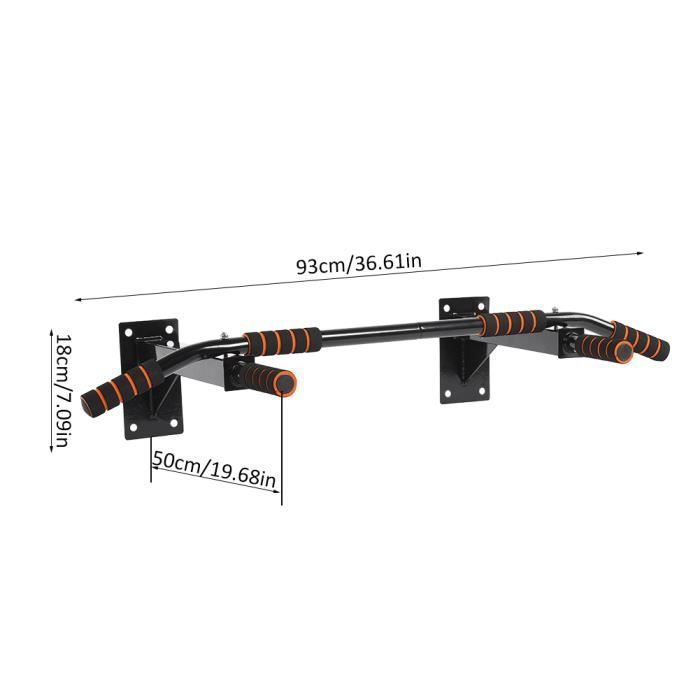 Barre De Traction Suspendue Modular Sports - Acier Inoxydable 100cm Avec Sangles - Fitness Maison Sans Perçage