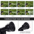 Tuyau d'Arrosage Extensible 15M/50FT, Tuyau Arrosage Flexible avec Pistolet pour Jardin, 7 Modèles, Noir-1