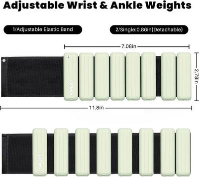 Lot De 2 Bracelets Lestés En Silicone - Poids Pour Poignets/chevilles Ajustables, 0,9 Kg Total, Pour Fitness Et Yoga