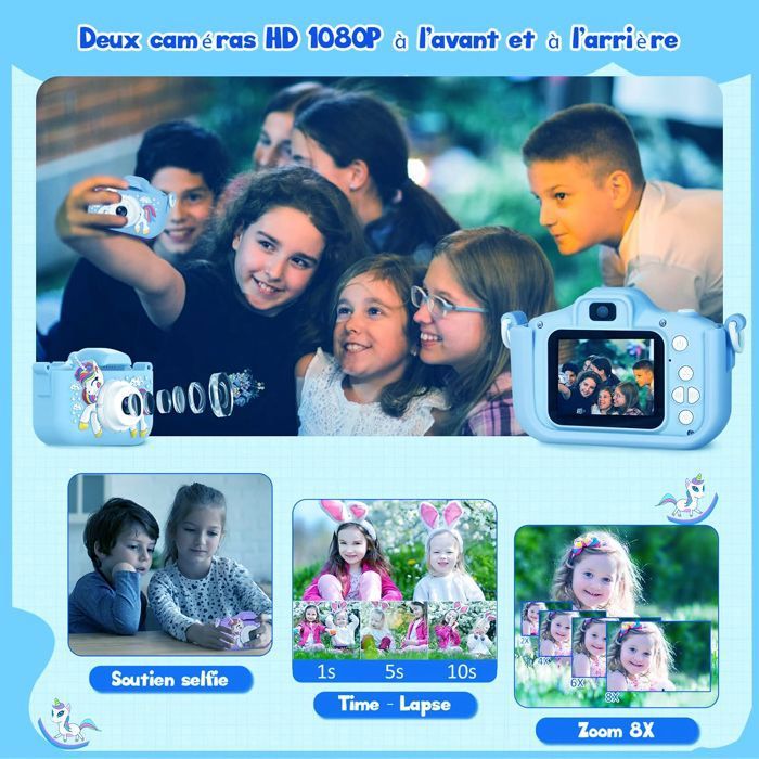 Appareil Photo Enfant Joltix Licorne - 1080P 32GB | Cadeau 3-12 Ans