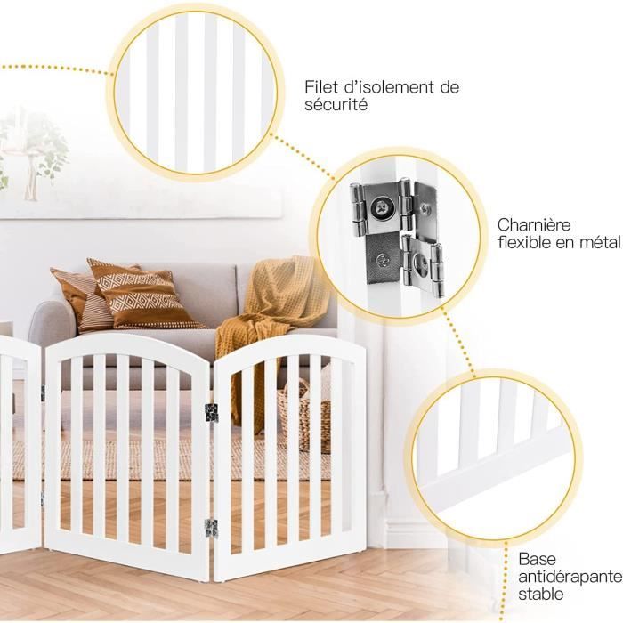 Barrière Pour Chat – Grille En Maille Pliable – Pour Porte, Couloir, Escalier – Installation Sans Perçage – Taille Ajustable