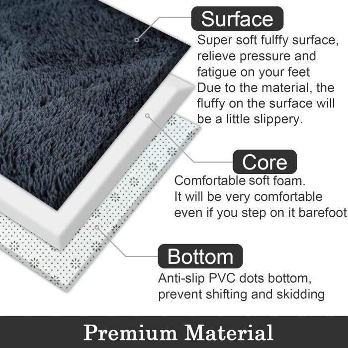 Tapis Salon Shaggy Moquette Poil Long Tapi Lit Chambre Grande Taille ...