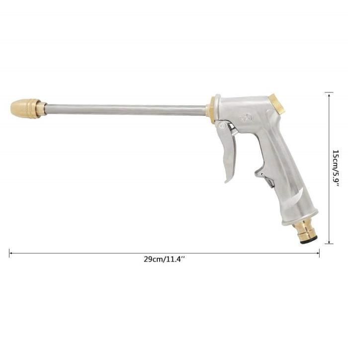 Pistolet D'arrosage Métal MIAOKE – Buse En Laiton Massif, 4 Modes Eau, Poignée Ergonomique, Fonction Verrouillage, Pour Jardin Et Nettoyage