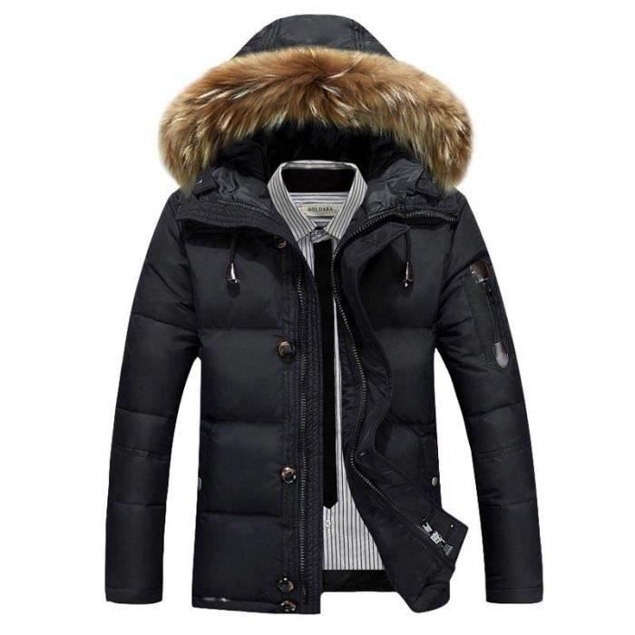 FUNMOON Doudoune Hommes Casual Capuche Hiver Luxe Marque Encapuchonné Épais  Zipper Noir - Cdiscount Prêt-à-Porter