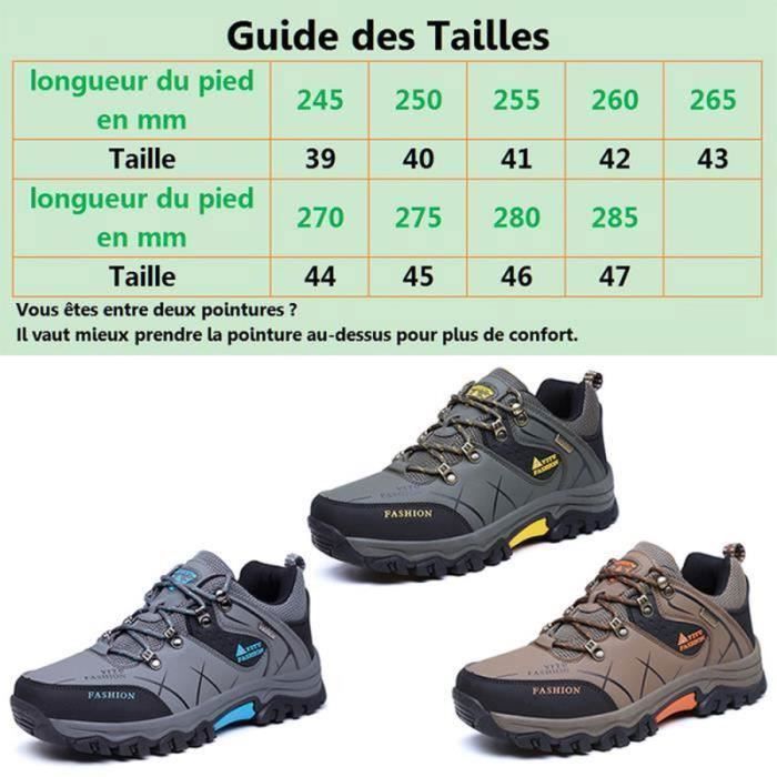 Chaussure Homme Randonnée cuir Marche Voyage Imperméable Confort Maintien - Sport