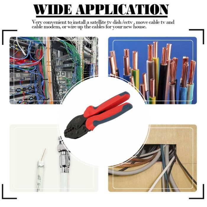TONYSA Pince à Sertir Pour Câble Coaxial, Pince à Sertir à Compression