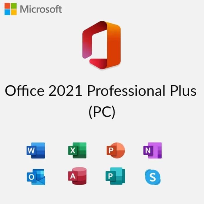 Microsoft Office 2021 Professionnel Plus - Version Dématérialisé - Avec  Facture à télécharger - Cdiscount