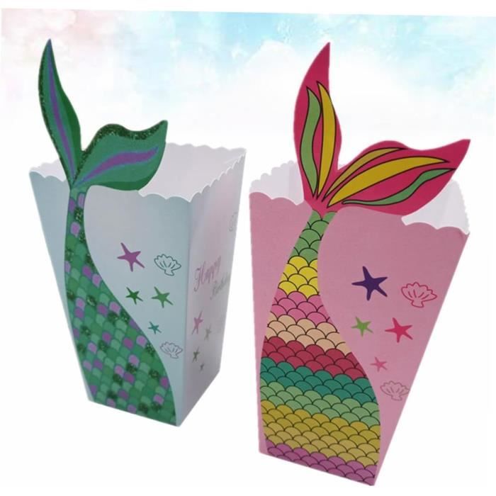 30 Boîtes Cadeau Bonbons Thème Sirène - Parfaites Pour Anniversaire Enfant Fille