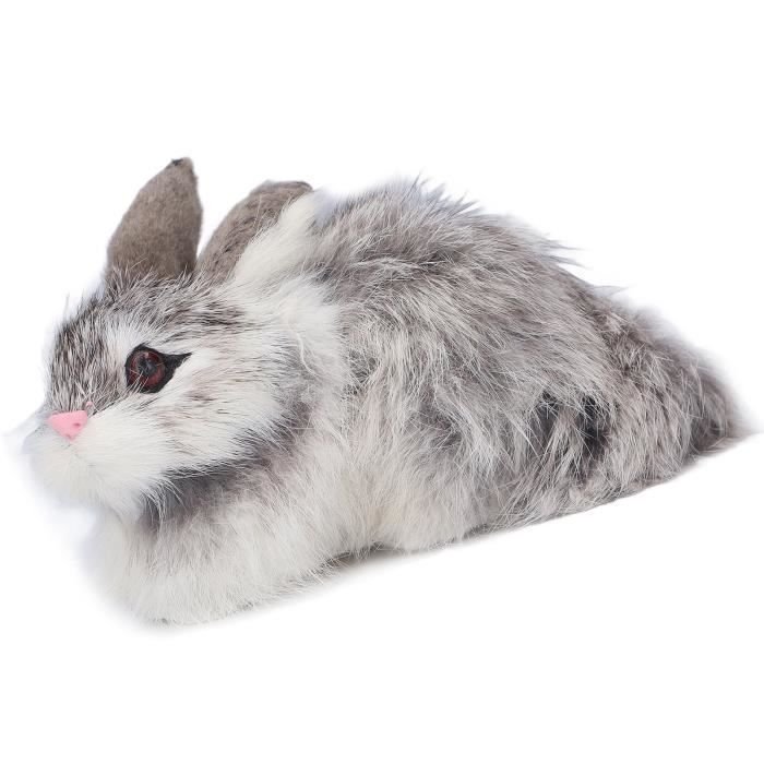 Bunny de Pâques réaliste - lapin interactif, mouvements électriques | Jouet pour animaux de compagnie en peluche activé par son son, Hopping et Twitching de nez, cadeau d'anniversaire pour les