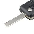 Convient pour Peugeot 2008 3008 5008 2 boutons télécommande porte-clés coque Ce0523 Hu83, noir-2