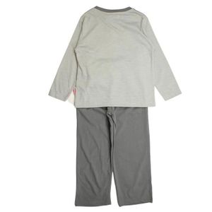 Pyjama Garçon Lee Cooper 100% Coton | Imprimé Gris | Confortable Et Respirant | Lavable Machine
