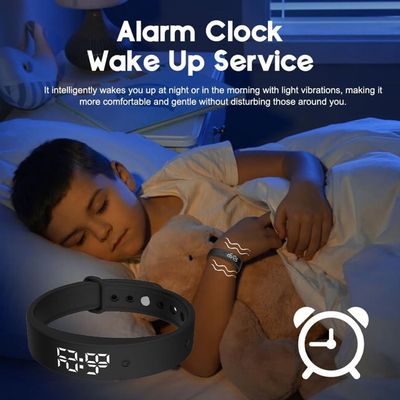 Bracelet Réveil Vibrant – Alarmes Silencieuses – Rappel Boisson, Médicaments, Propreté – Recharge USB