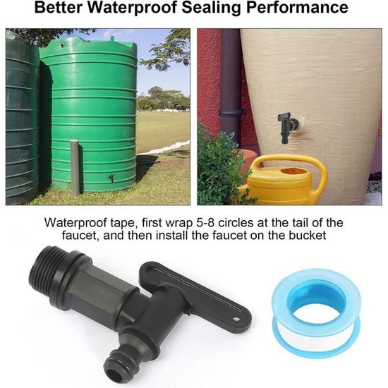 Lot De 2 Robinets D'écoulement Pour Citerne D'eau De Pluie - 3/4