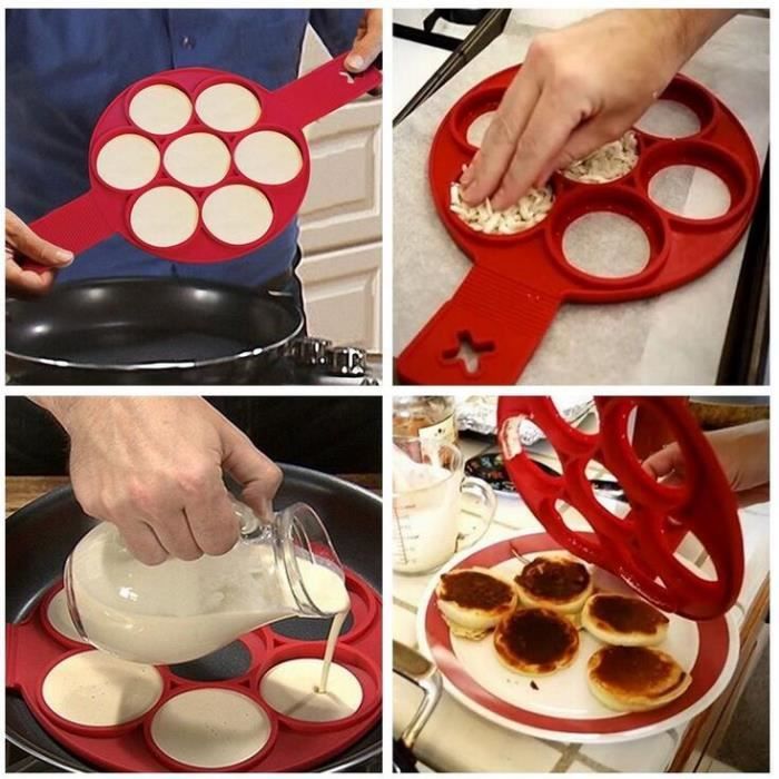 Stronerliou En Aluminium Antiadhésif 4 Trous Crêpe Omelette Oeufs Poêle Casserol