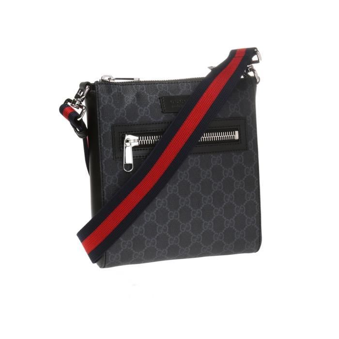 GUCCI HOMME 523599K5RLN1095 NOIR CUIR SAC MESSENGER - Achat / Vente GUCCI  HOMME 523599K5RLN1095 - Cdiscount