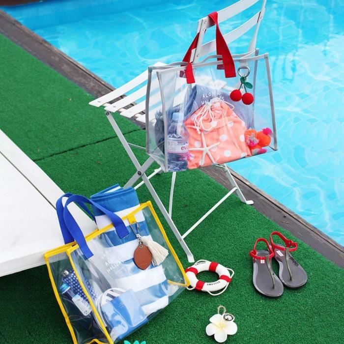 Sac de plage plastique transparent sale