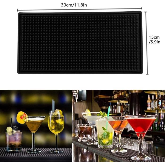 Tapis de bar en caoutchouc avec cadre en acier inoxydable Beaumont 600 x 100 mm main image 1