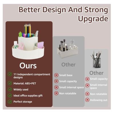 TQVAI Organisateur De Bureau Multifonctionnel, 3 Compartiments Avec