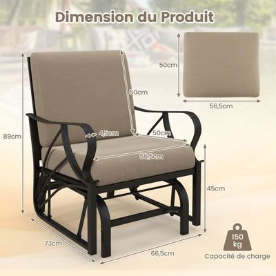Fauteuil à bascule / accoudoirs en aluminium RECLIPS / Noir / Houe Fauteuil à bascule / accoudoirs en aluminium RECLIPS / Noir / Houe