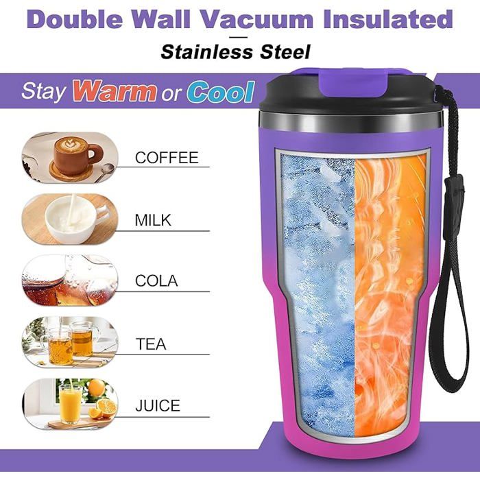 Tasse Isotherme 300 Ml En Acier Inoxydable 304 – Double Paroi Étanche – Design Floral – Idéal Pour Le Bureau, Les Voyages Et L’Extérieur