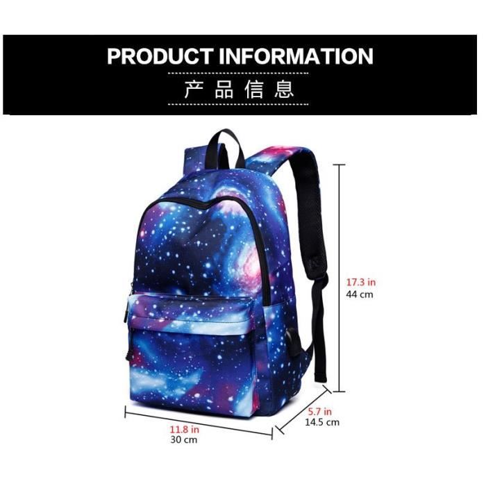 Sac à Dos Scolaire 29L - Compartiment Ordinateur 14 Pouces - Nylon Imperméable - Pour Fille Et Garçon - 3