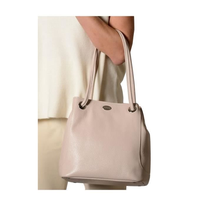 Sac seau en cuir Poppy Buni Mac Douglas ref 52643 Naturel 26 32 15