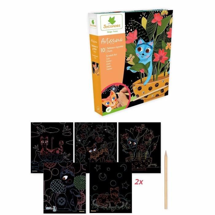 Carnet De Grattage Magique – 10 Pages Fantastiques + 6 Pochoirs – Cadeau Créatif