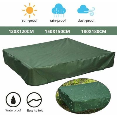 Housse De Protection Pour Bac à Sable 155x155x20 Cm - Bâche Imperméable Oxford 210D - Cordon élastique - Sac De Rangement Inclus