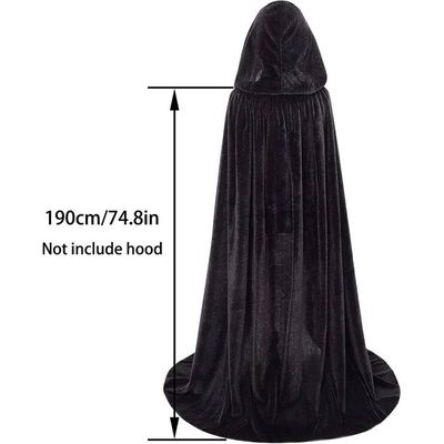 Cape à Capuche Vampire Pour Enfant - Velours Noir, Avec Masque, Pour Halloween, Carnaval, Cosplay - Taille Unique Réglable