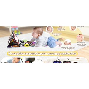 TK99SW Jouet Montessori Miroir Pliable 2-en-1 Pour Bébé 0-18 Mois – Livre Sensoriel Coloré Avec Papier Froissé – Cadeau Éveil Fille Garçon