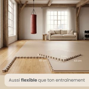 Tapis De Sol En Mousse EVA 6 Dalles – 63x63x1,2 Cm, Sans BPA, Bordures Incluses – Pour Gym, Jeux Enfants, Protection Salle De Sport