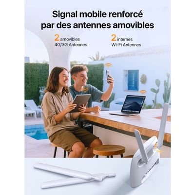 Tenda 4G06 Routeur 4G Volte WiFi N300Mbps, Box 4G SIM 4G CAT4 Vitesse