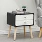 Table De Chevet Scandinave Avec 2 Tiroirs De Rangement Table De Nuit Contemporain Pieds En Bois Massi 42 X 32 X 50 Cm Blanc Noir Achat Vente Chevet Table De Chevet Scandinave Cdiscount