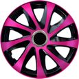 Enjoliveurs de roues Drift Extra noir et rose 14" lot de 4 pièces-0