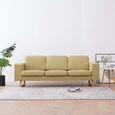 |Promotion| Sofa Canapé de relaxation | Canapé droit fixe 3 places "Rétro" | Tissu Vert &MP908976-0
