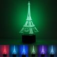 7 couleurs Tour Eiffel 3D modifiables LED Visuelle actions cadeaux lampe-0