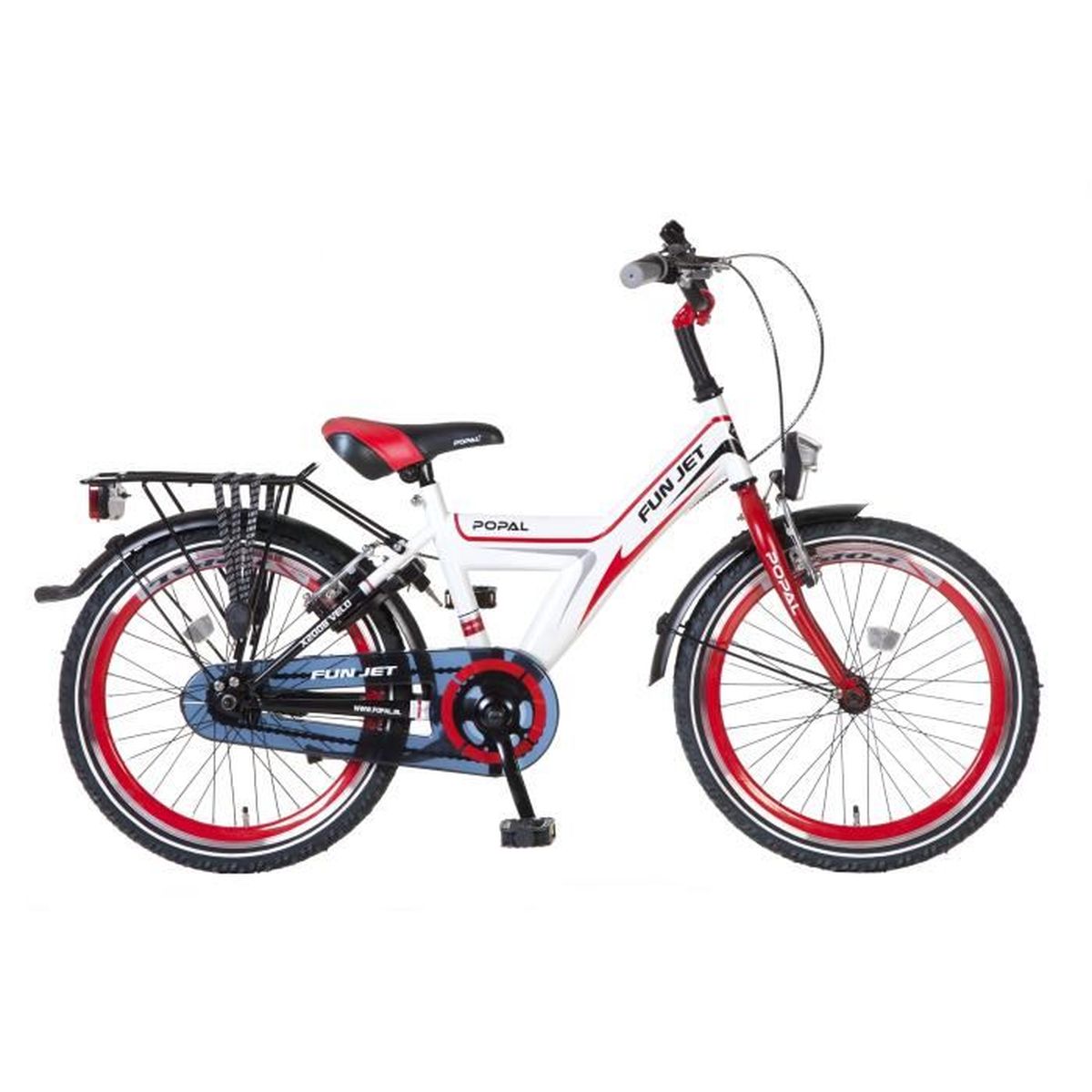 Vélo Enfant Garçon Popal Funjet 20 Pouces Frein Arriére à Rétropédalage  Rouge Blanc 95% Assemblé - Cdiscount Sport