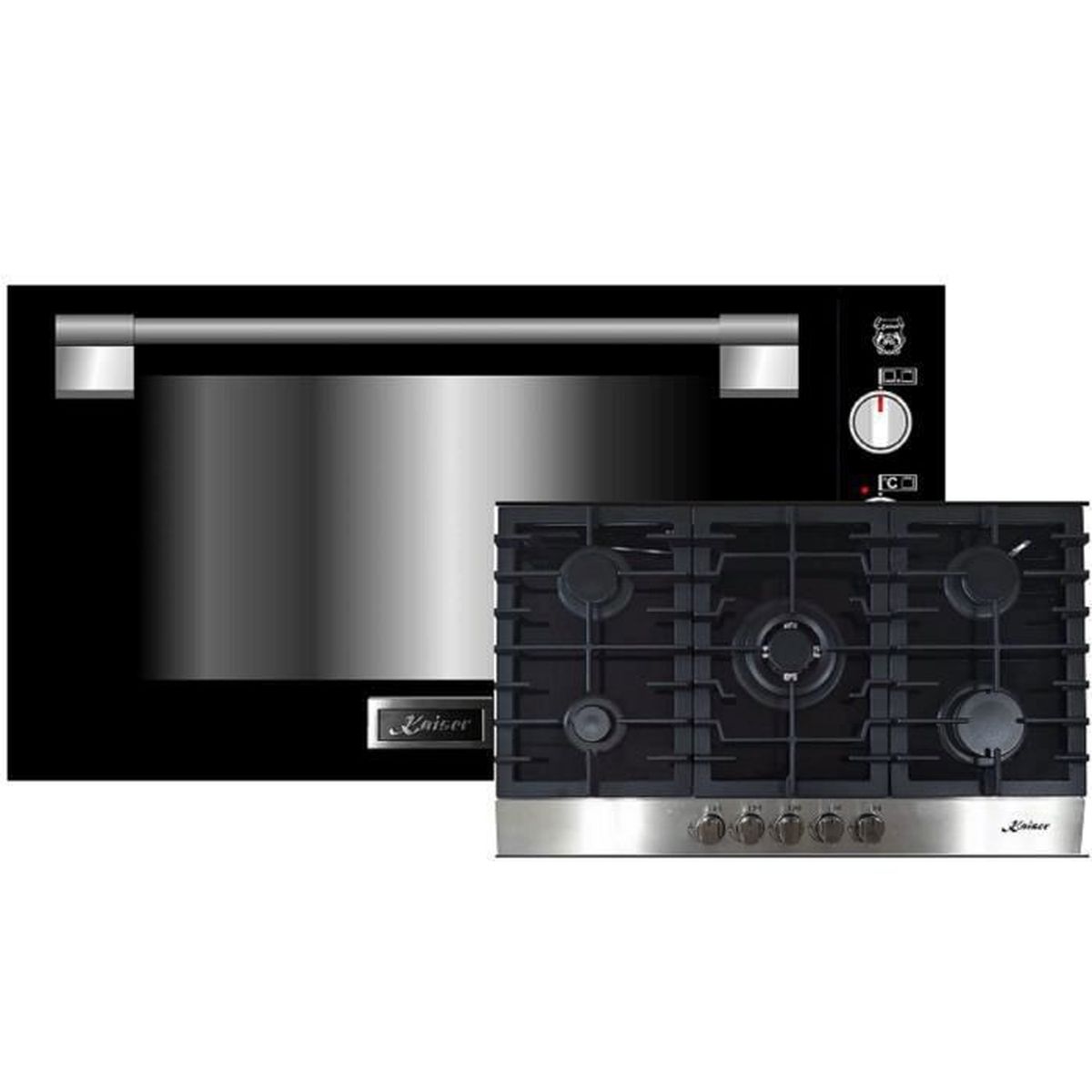 Kaiser EG 9371 Four à gaz encastrable 90cm + KCG 9386 Plaque de cuisson