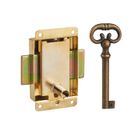 AUCUNE Serrurerie de Picardie - Serrure à pattes acier laitonné 40 mm 1 clé