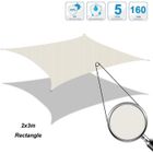 Voile d'ombrage Cool Area - Rectangulaire 2x3m - Imperméable et résistant - Protection anti-UV - Crème