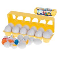 Puzzle éducatif formes numéros œufs 12 pcs - IKONKA - Bébé - Mixte - Multicolore - A partir de 12 mois